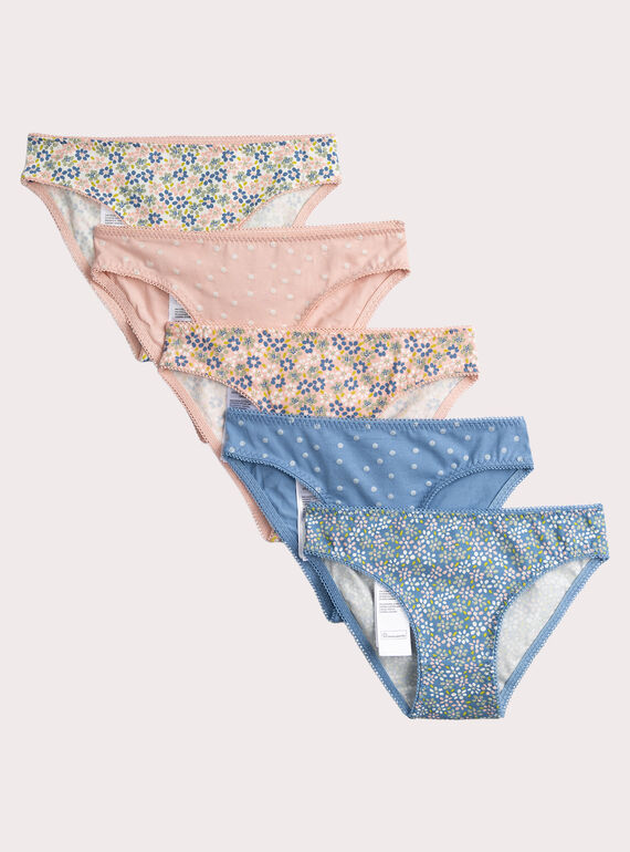Set of 5 printed panties for girls  VEFALOTSEM1 / 24WH1181D5L001
