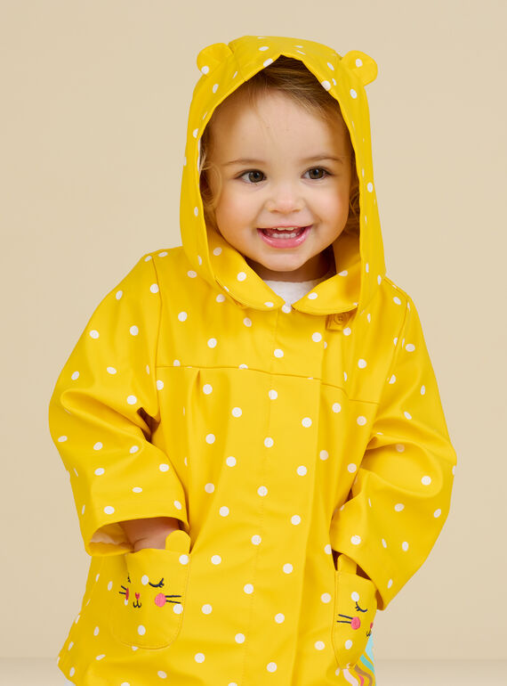 Baby Girl Yellow Polka Dot Raincoat NILUIMP / 22SG09D1IMPB105