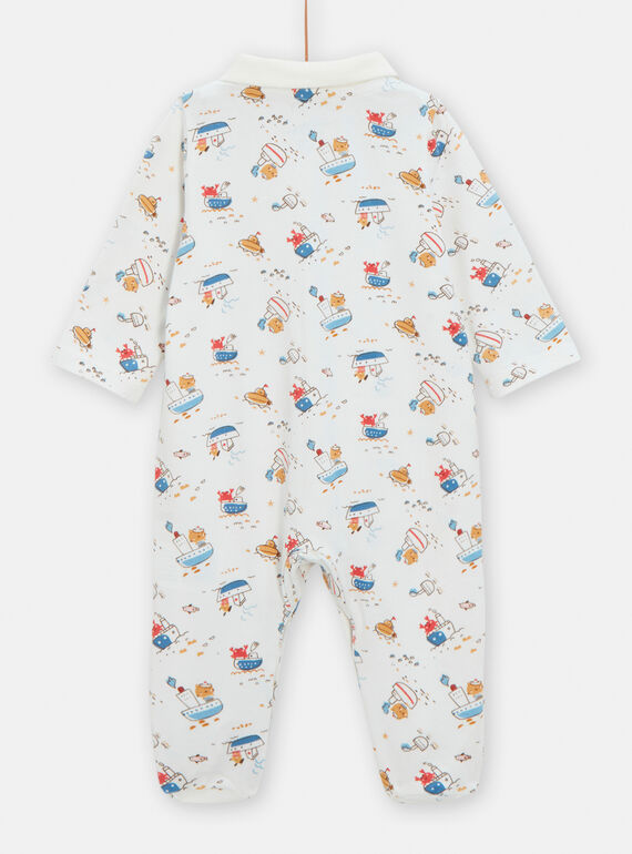 Off-white romper with boat print TOU2GRE1 / 24SF04I1GREA001