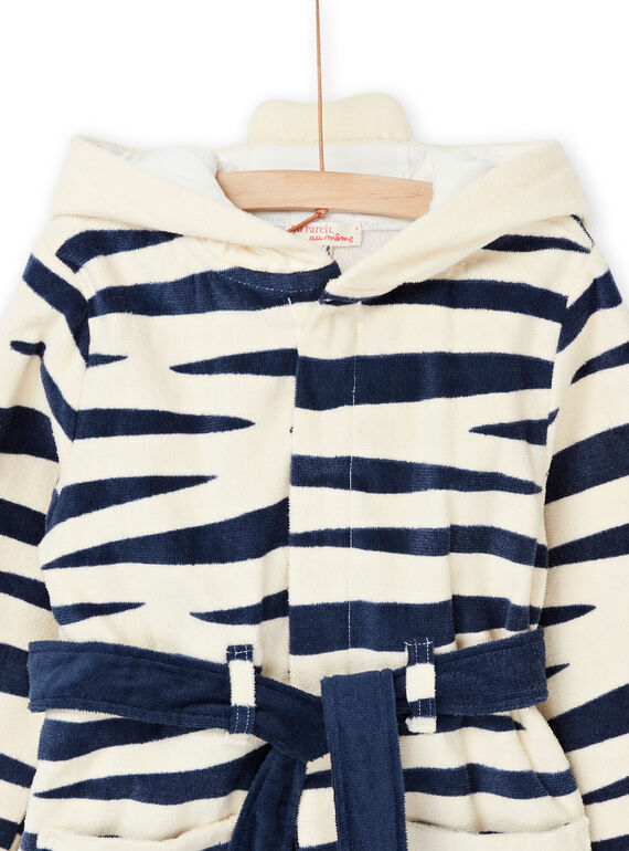 Unbleached zebra print dressing gown REGOPEIZEB / 23SH12D1RDC001