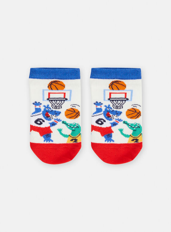 Boy's white basketball socks TYOJOSOQ2 / 24SI02C2SOQ005