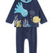 Baby boy's velvet T-shirt and pants set with sea bottom pattern