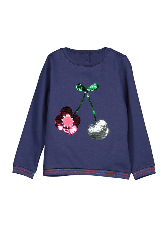 Girls' reversible sequin sweatshirt FACOSWEA / 19S90181SWE703