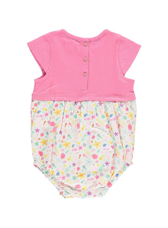 Baby girls' romper in two fabrics CIMABAR2 / 18SG09U2BAR313