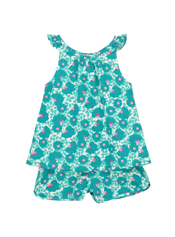 Girls' vest and shorts set FAPLASETEX1 / 19S901P1ENS000