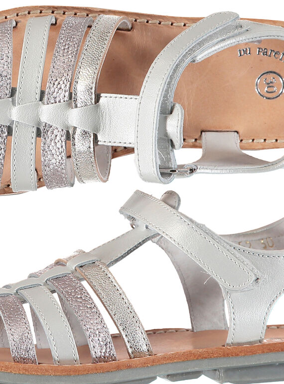 Girls? smart leather multi-strap sandals FFSANDMIN1 / 19SK35C1D0E000