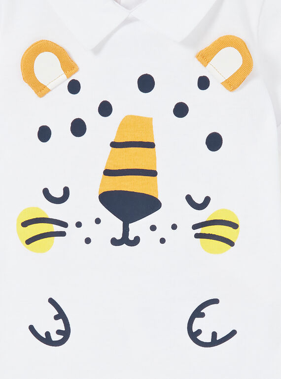 White cotton baby boy bodysuit LUBALBOD / 21SG10O1BOD000