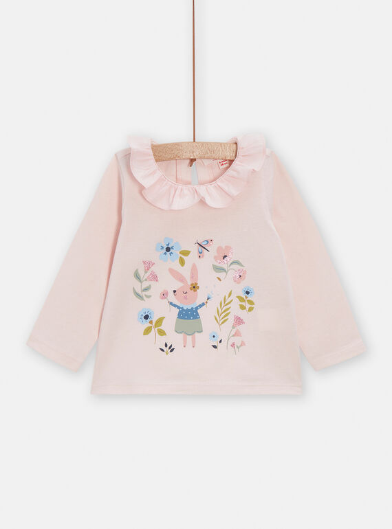 Pink blouse with fancy animation for baby girls VIGABRA1 / 24WG0911BRA009