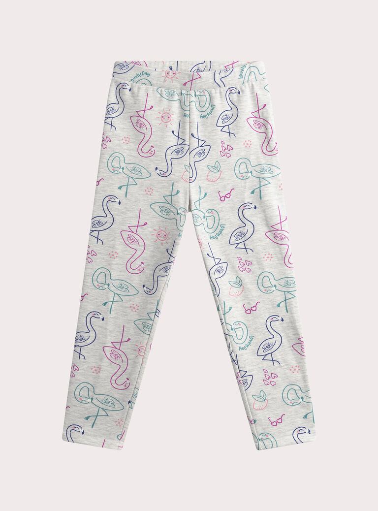 Girl's mottled grey pyjamas WEFAPYJFLA / 25SH1195PYJJ920