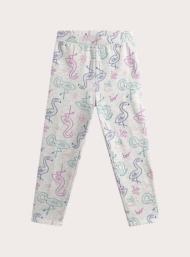 Girl's mottled grey pyjamas WEFAPYJFLA / 25SH1195PYJJ920
