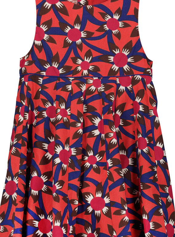 Girls' graphic print dress FABAROB2 / 19S90162ROB099