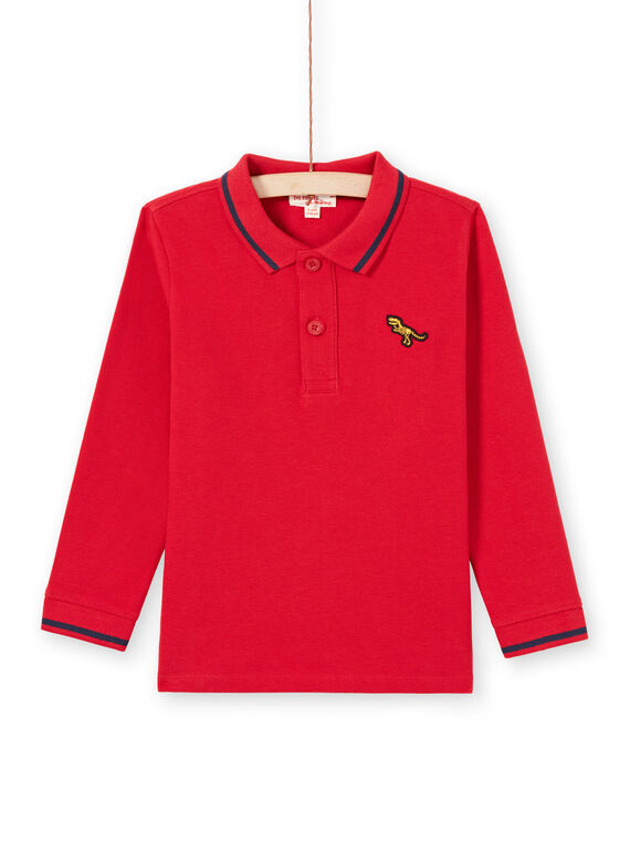 Boy's red polo long sleeves MOJOPOL4 / 21W90211POL505
