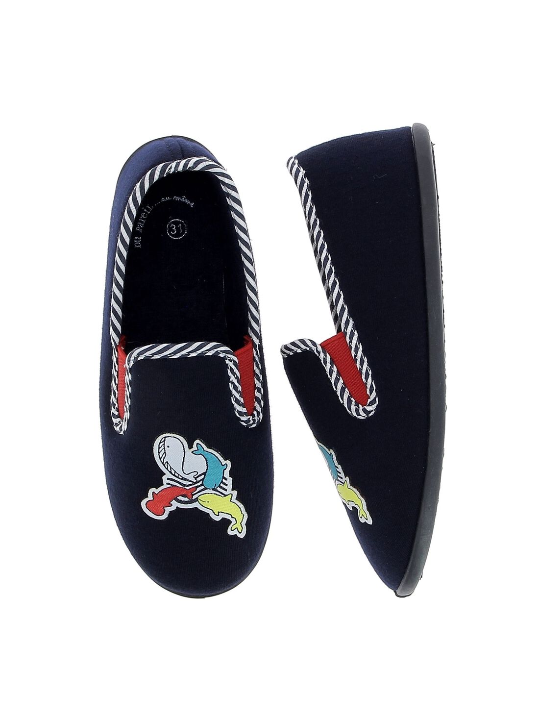 boys navy slippers