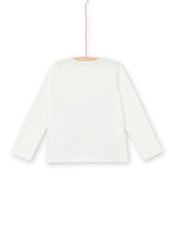 White T-shirt with vegetal and leopard print LABLETEE2 / 21S901J1TML001