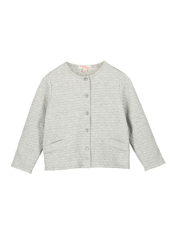 Girls' glitter fleece cardigan FAJOCAR4 / 19S901Y4D3C943