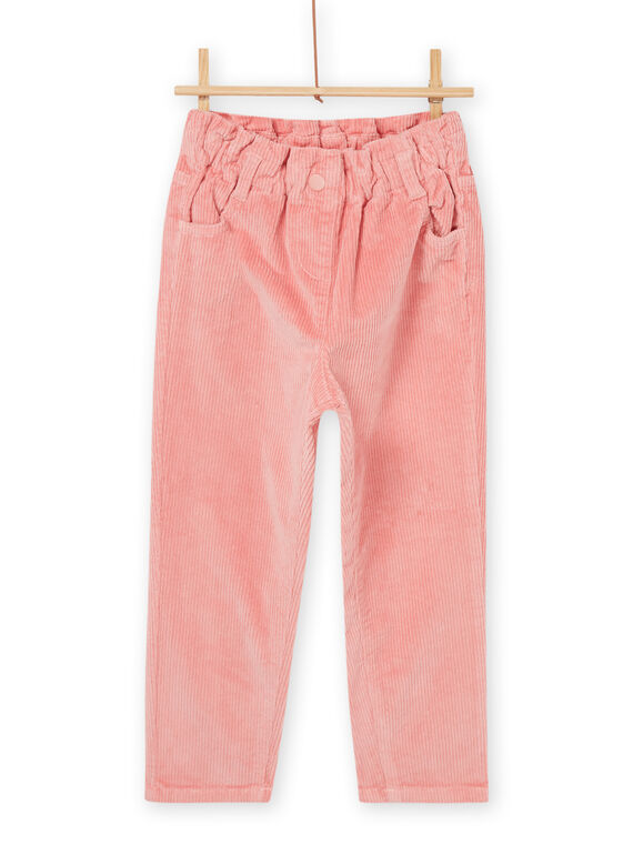 Pink corduroy paperbag pants PAPRAPANT2 / 22W901S1PAND324