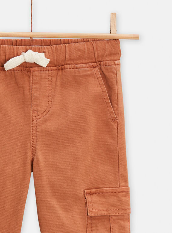 Boy's brown cargo pants TOJOPANTA1 / 24S902B4PANI815