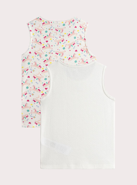 Set of 2 unicorn pattern tank tops for girls  VEFATDEBUNI / 24WH1181HLI001