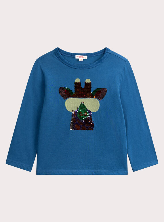 Giraffe animation t-shirt with magic sequins for boys VODATEE1 / 24W90223TMLC210