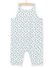 Baby boy's blue and ecru floral print overalls MITUCOMB / 21WG09K1CBL001