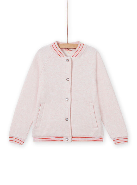 Girl's teddy jacket pink mottled MAJOHAUJOG2 / 21W90112JGHD314