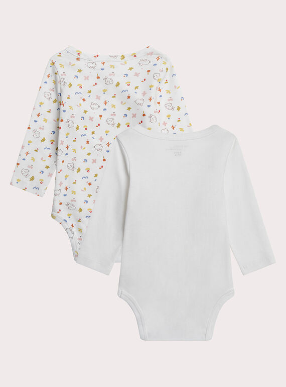 White NEWBORN BODY SUIT XOU1BOD1 / 25WF0351BDN000