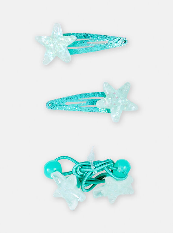 2 barrettes and a turquoise hairband for girls TYAJOCLIC4 / 24SI01E3BRTC216