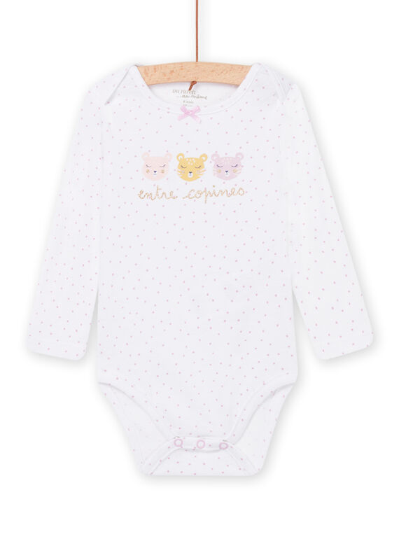 Long sleeve polka dot print bodysuit PEFIBODPAN / 22WH1344BDL001