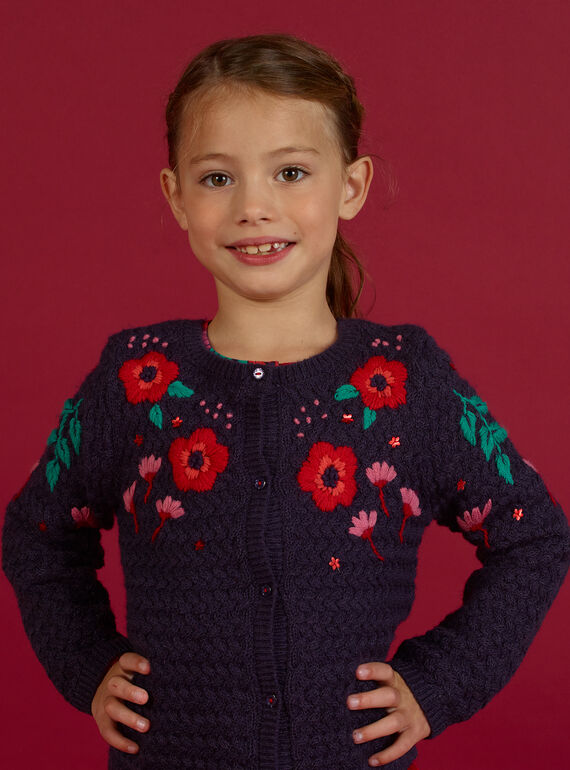 Baby girl's long sleeve floral embroidered cardigan MAFUNCAR2 / 21W901M1CARH703