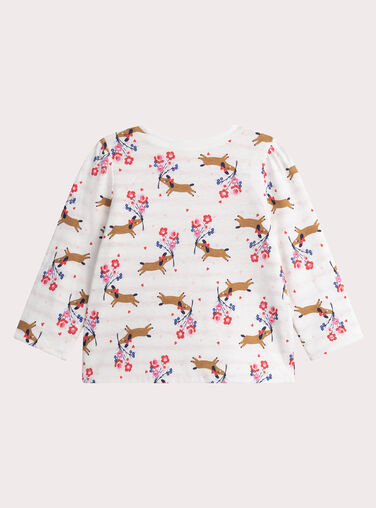 Baby girls' reversible ecru T-shirt Baby girls' reversible ecru T-shirt WIKATEE / 25SG0931TMLA001