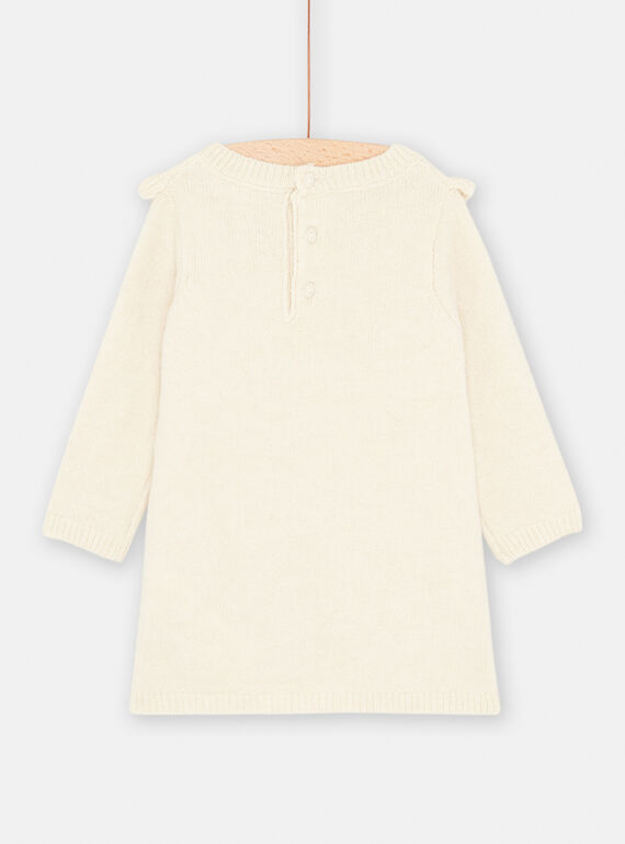 Baby Girl Ecru Sweater Dress SIKHOROB2 / 23WG09Q1ROB001