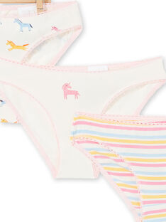Lot of 3 panties child girl unicorns LEFALOTLIC / 21SH1121D5L001