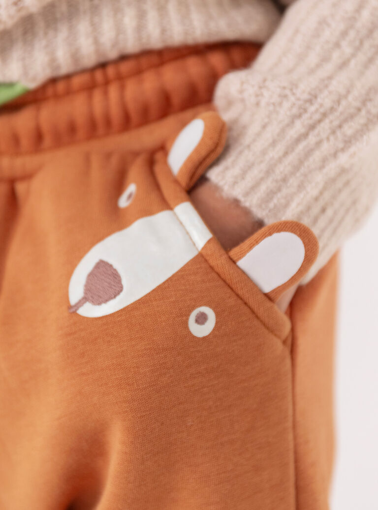 Brown jogging lined warm bear animation for boys  VOBAJOG / 24W902Q1JGB821