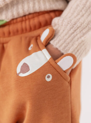 Brown jogging lined warm bear animation for boys  VOBAJOG / 24W902Q1JGB821