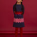 Child girl knitted dress with sequins
