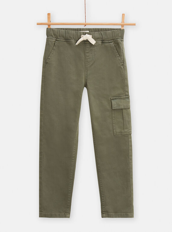 Boys' green cargo pants TOJOPANTA2 / 24S902B1PANG631