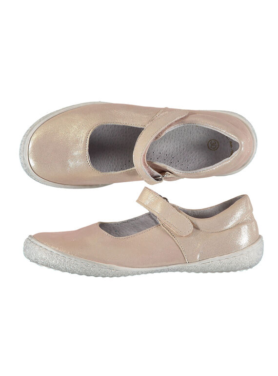 Girls' smart iridescent leather Mary-Janes FFBABMATER / 19SK35C2D13030