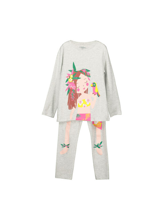 Girls' cotton pyjamas FEFAPYJTAH / 19SH1173PYG943