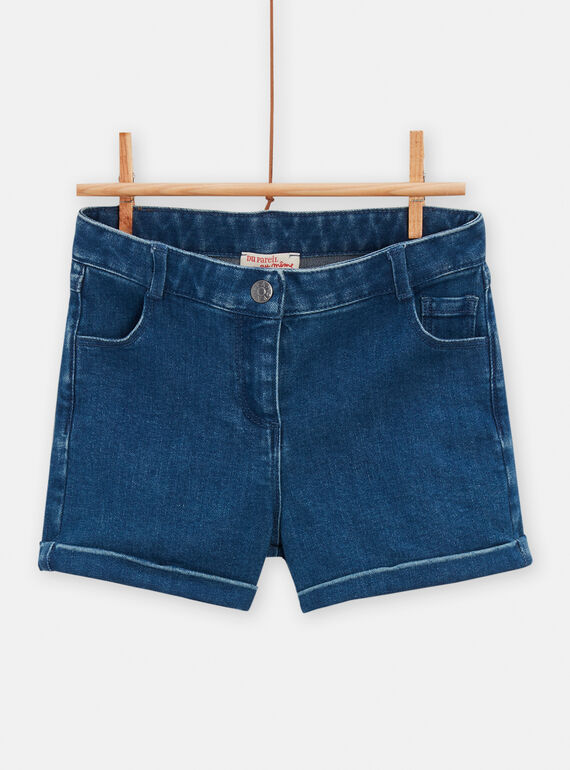Girl's medium blue denim shorts TAJOSHORT1 / 24S90192SHOP274
