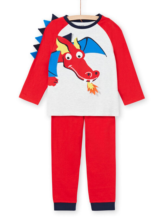 Boy's red jersey pajamas with dragon motif LEGOPYJDRA / 21SH1254PYJ502