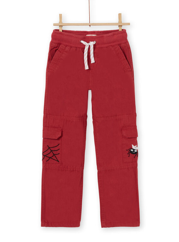 Red Cargo Pants - Child Boy LOROUPAN / 21S902K1PANF506