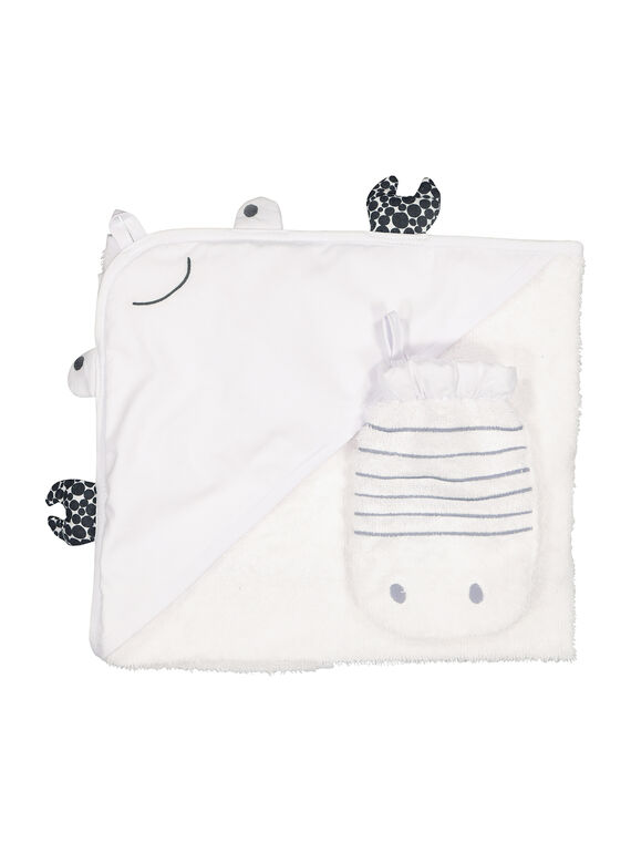 Unisex babies' hooded towel and glove FOU1POIN / 19SF4211POI000