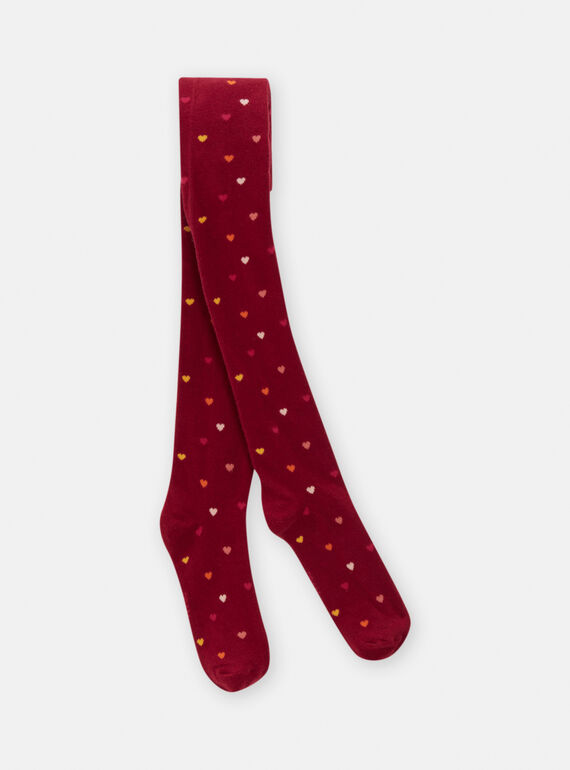 Girl's red tights SYACOUCOL / 23WI01N3COL709