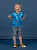 Blue short sleeve t-shirt with surfer design for child boy