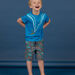 Blue short sleeve t-shirt with surfer design for child boy