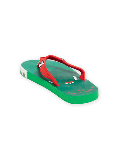 Green and red flip-flops with crocodile print child boy NOTONGCROC / 22KK3681D01050