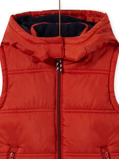 Boy's sleeveless hooded jacket with fox print MOGRODOU2 / 21W90251BLOE402