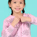 Child girl pink leaf print cardigan