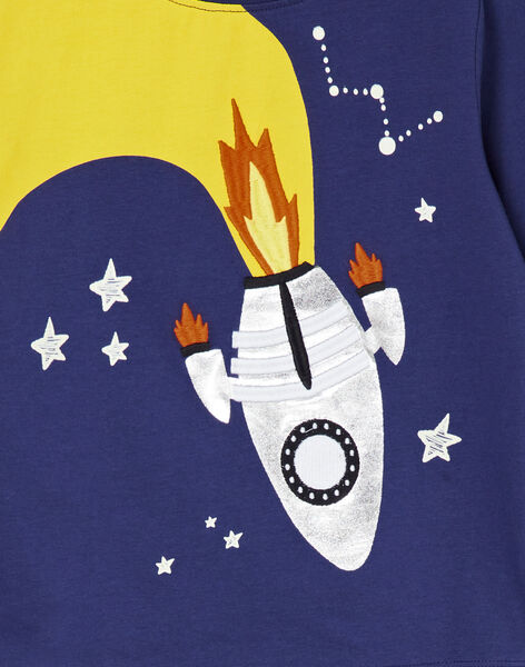 Blue and yellow pyjamas with rocket pattern REGOPYJFUZ / 23SH12D8PYJ708