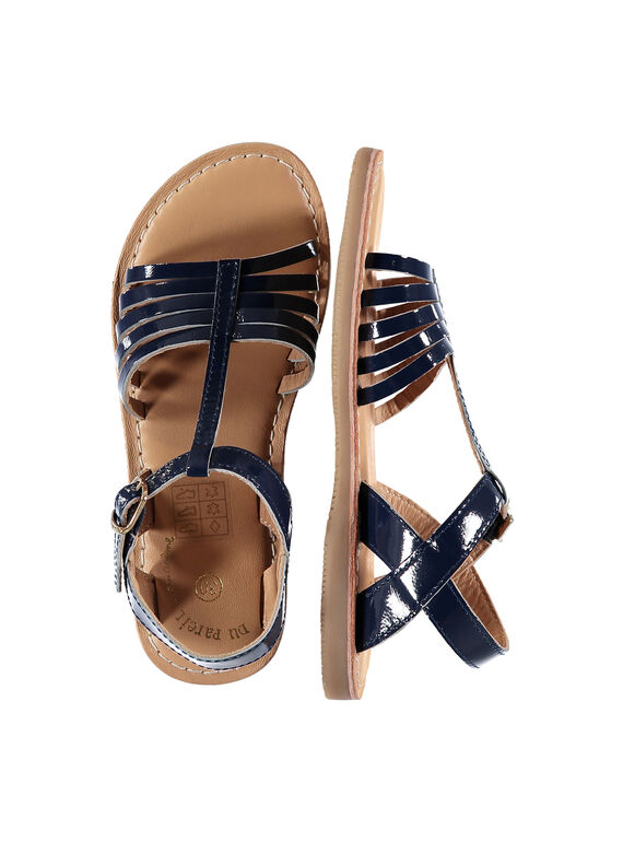 Girls' smart patent leather sandals FFSANDOLI5 / 19SK35CAD0E070